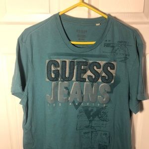 Guess Jeans Los Angeles Teal Graphic tee Size XL
